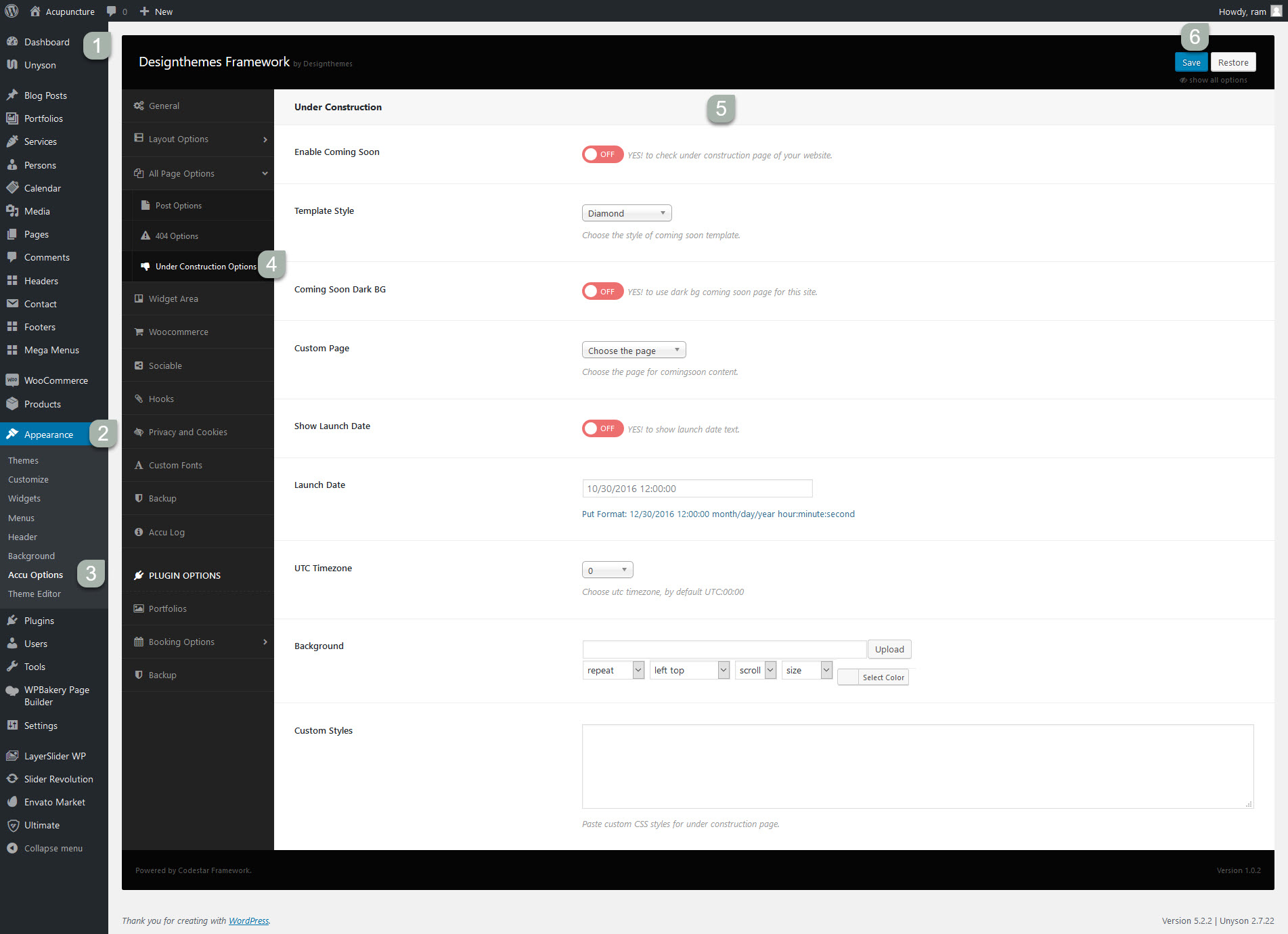 All Page Options