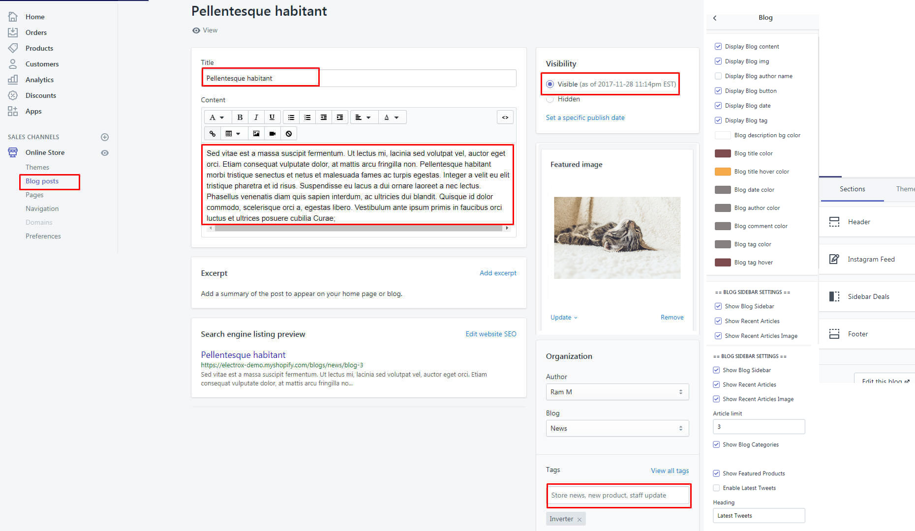 Blog Options