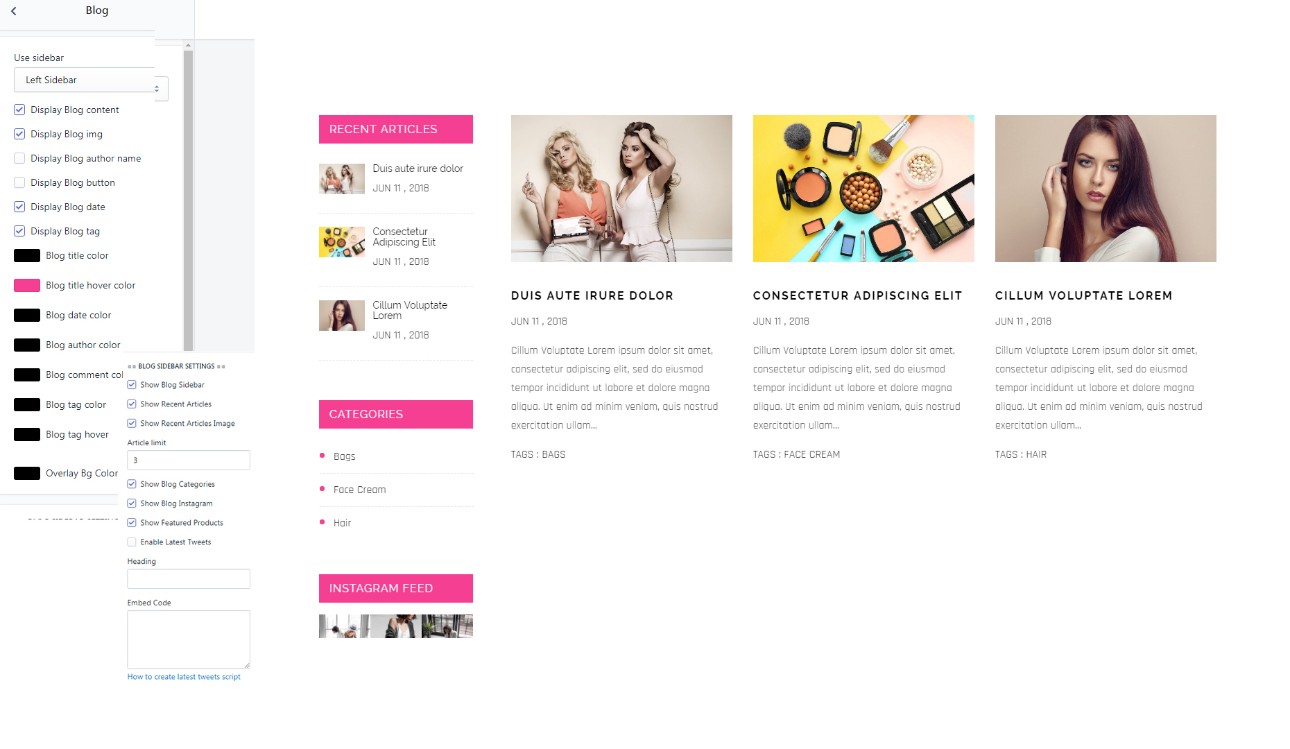 Blog Options
