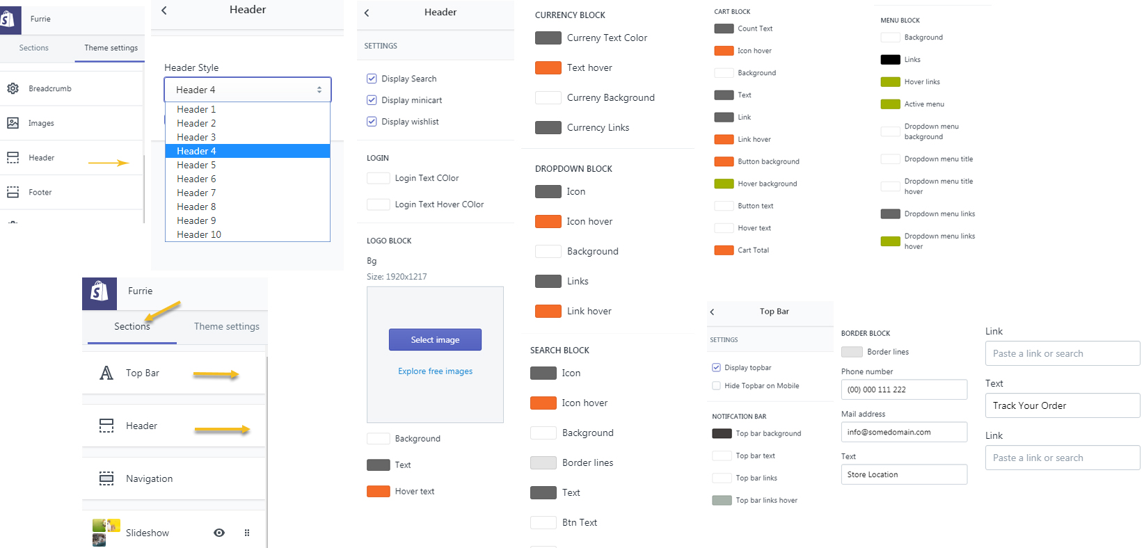 Header layout