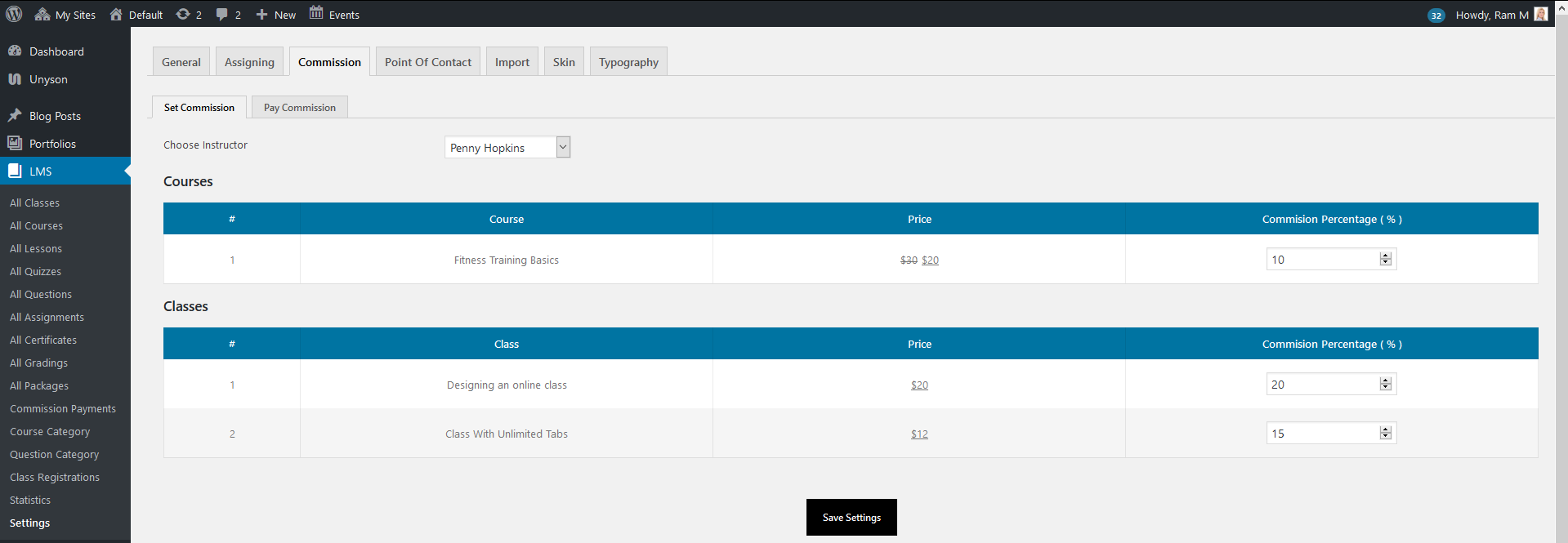 LMS Theme Options